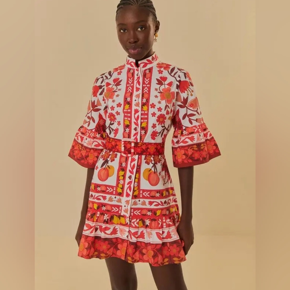 NWT FARM RIO | $210 Romantic Orchard Mini Dress (Missing Buttons) - Picture 3 of 12
